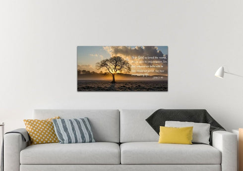 John 3:16 KJV #11 Bible Verse Canvas Wall Art