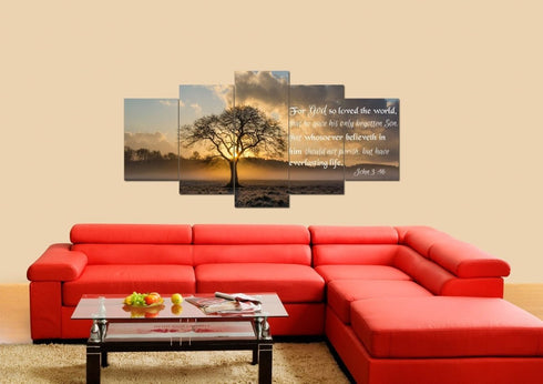 John 3:16 KJV #11 Bible Verse Canvas Wall Art