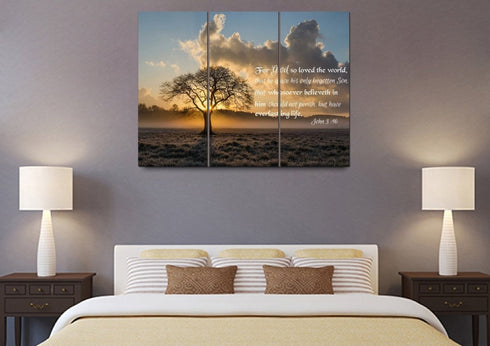 John 3:16 KJV #11 Bible Verse Canvas Wall Art