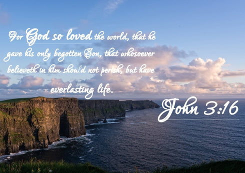 John 3:16 KJV #12 Bible Verse Canvas Wall Art