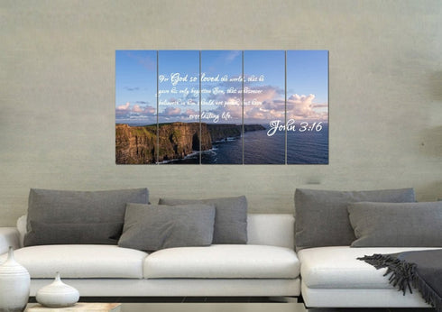 John 3:16 KJV #12 Bible Verse Canvas Wall Art