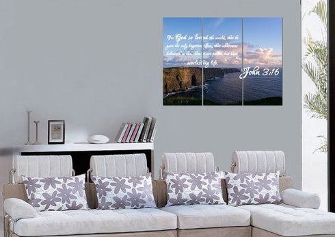 John 3:16 KJV #12 Bible Verse Canvas Wall Art