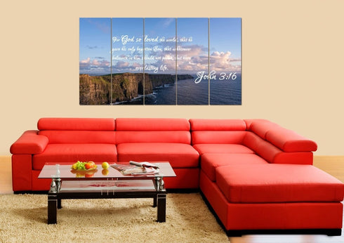 John 3:16 KJV #12 Bible Verse Canvas Wall Art