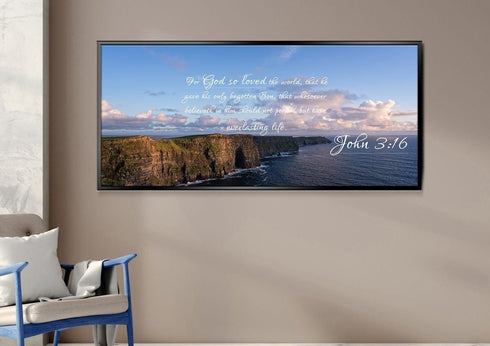 John 3:16 KJV #12 Bible Verse Canvas Wall Art