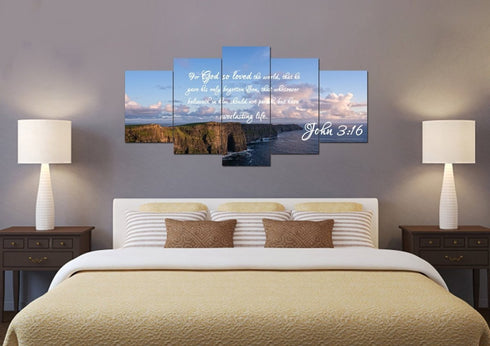 John 3:16 KJV #12 Bible Verse Canvas Wall Art