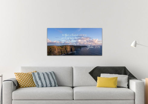 John 3:16 KJV #12 Bible Verse Canvas Wall Art