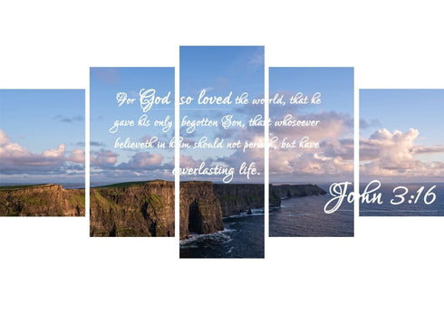 John 3:16 KJV #12 Bible Verse Canvas Wall Art