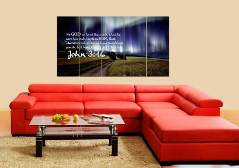 John 3:16 KJV #13 Bible Verse Canvas Wall Art