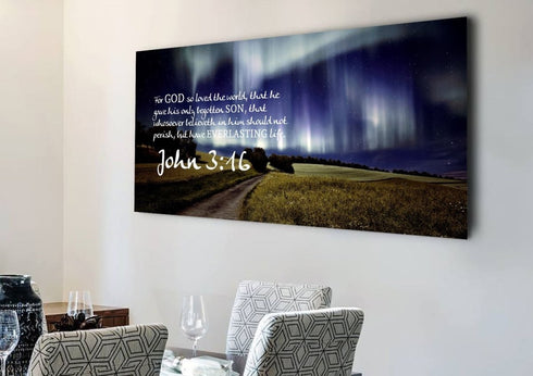 John 3:16 KJV #13 Bible Verse Canvas Wall Art