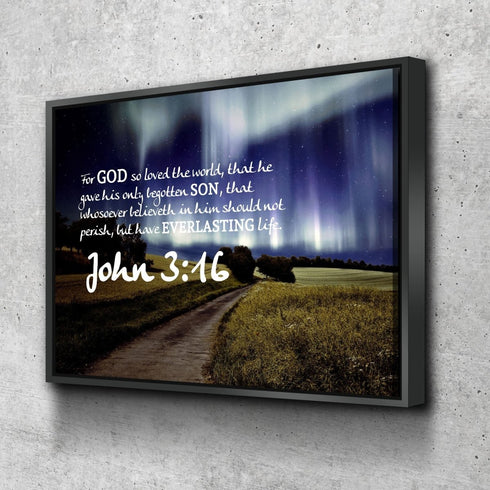 John 3:16 KJV #13 Bible Verse Canvas Wall Art