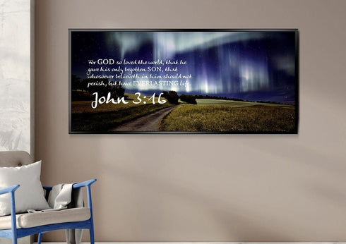 John 3:16 KJV #13 Bible Verse Canvas Wall Art