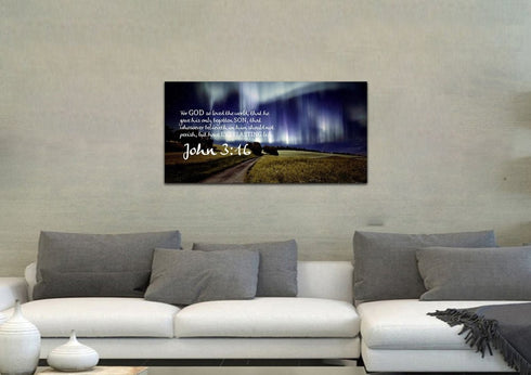 John 3:16 KJV #13 Bible Verse Canvas Wall Art