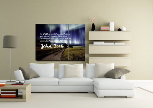 John 3:16 KJV #13 Bible Verse Canvas Wall Art