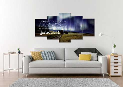 John 3:16 KJV #13 Bible Verse Canvas Wall Art