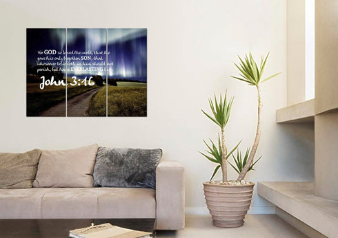 John 3:16 KJV #13 Bible Verse Canvas Wall Art