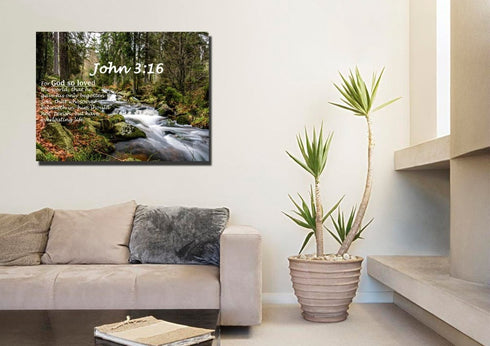 John 3:16 KJV #14 Bible Verse Canvas Wall Art