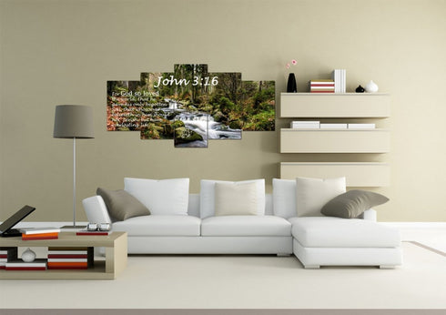 John 3:16 KJV #14 Bible Verse Canvas Wall Art