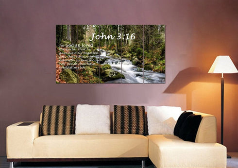 John 3:16 KJV #14 Bible Verse Canvas Wall Art