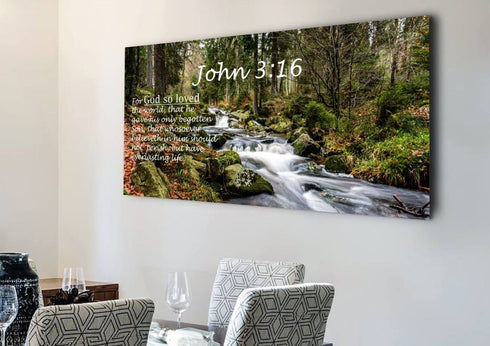 John 3:16 KJV #14 Bible Verse Canvas Wall Art