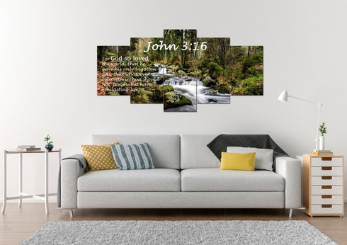 John 3:16 KJV #14 Bible Verse Canvas Wall Art