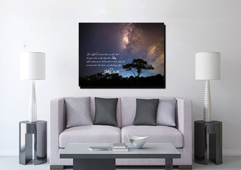 John 3:16 KJV #16 Bible Verse Canvas Wall Art