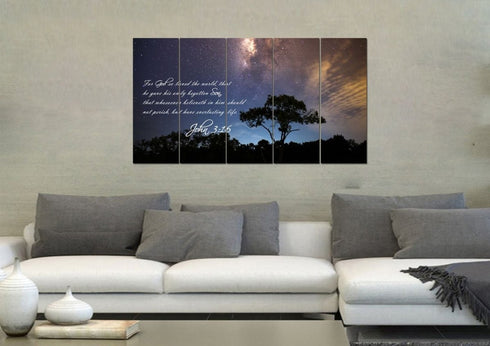 John 3:16 KJV #16 Bible Verse Canvas Wall Art