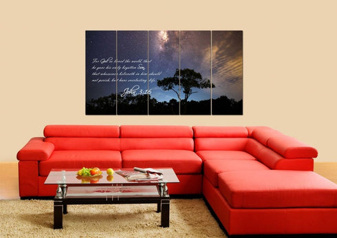 John 3:16 KJV #16 Bible Verse Canvas Wall Art