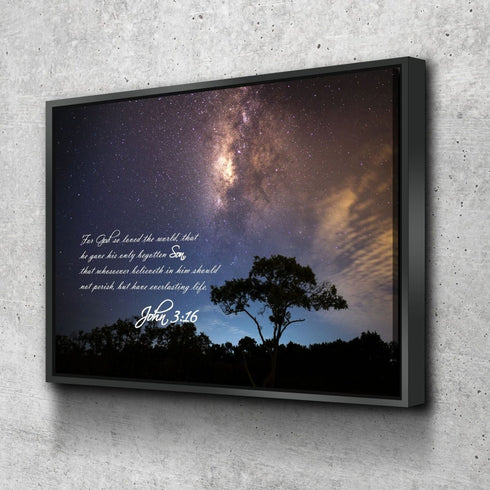 John 3:16 KJV #16 Bible Verse Canvas Wall Art