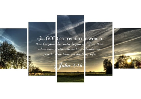 John 3:16 KJV #17 Bible Verse Canvas Wall Art