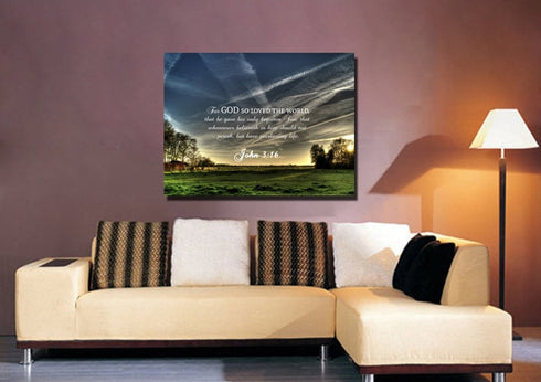 John 3:16 KJV #17 Bible Verse Canvas Wall Art