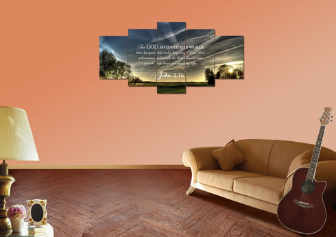 John 3:16 KJV #17 Bible Verse Canvas Wall Art