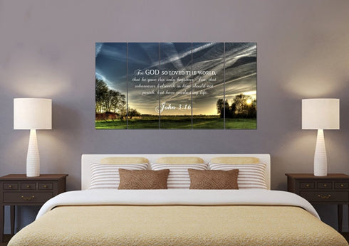 John 3:16 KJV #17 Bible Verse Canvas Wall Art