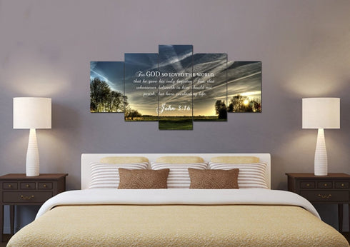 John 3:16 KJV #17 Bible Verse Canvas Wall Art
