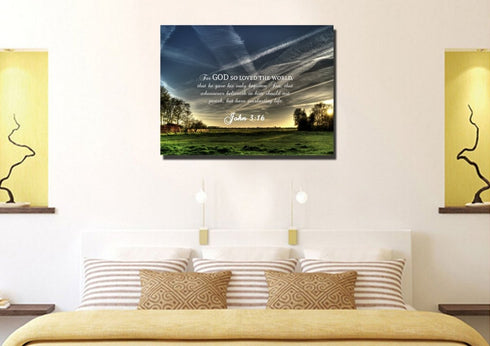 John 3:16 KJV #17 Bible Verse Canvas Wall Art