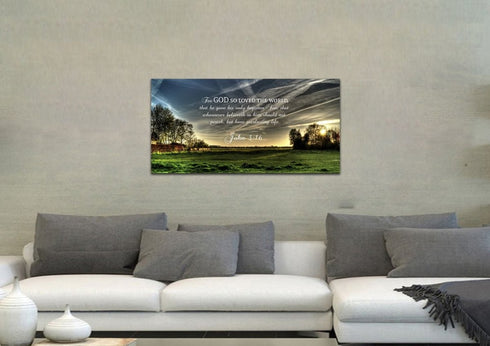 John 3:16 KJV #17 Bible Verse Canvas Wall Art