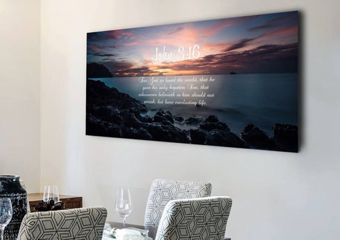 John 3:16 KJV #18 Bible Verse Canvas Wall Art