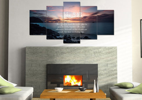 John 3:16 KJV #18 Bible Verse Canvas Wall Art