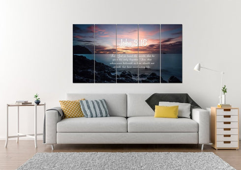 John 3:16 KJV #18 Bible Verse Canvas Wall Art