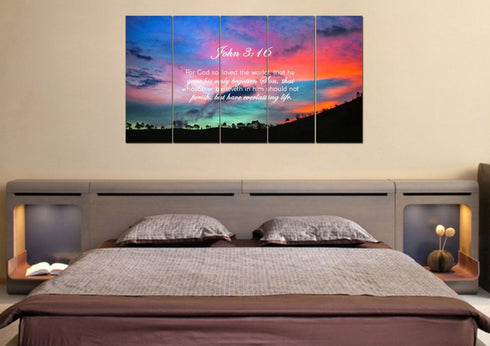 John 3:16 KJV #19 Bible Verse Canvas Wall Art