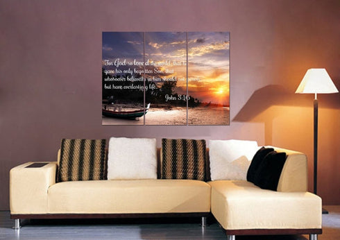 John 3:16 KJV #2 Bible Verse Canvas Wall Art