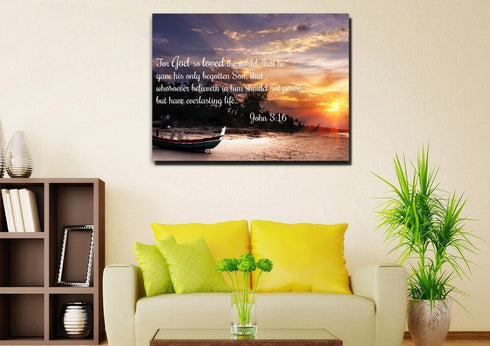 John 3:16 KJV #2 Bible Verse Canvas Wall Art