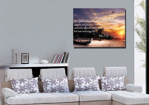 John 3:16 KJV #2 Bible Verse Canvas Wall Art