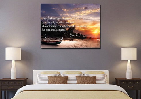 John 3:16 KJV #2 Bible Verse Canvas Wall Art