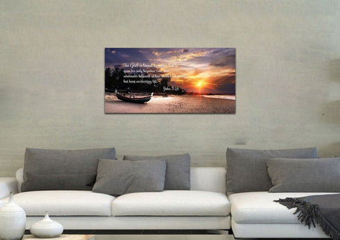 John 3:16 KJV #2 Bible Verse Canvas Wall Art