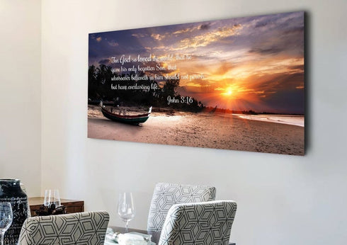 John 3:16 KJV #2 Bible Verse Canvas Wall Art