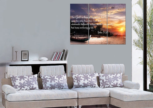 John 3:16 KJV #2 Bible Verse Canvas Wall Art