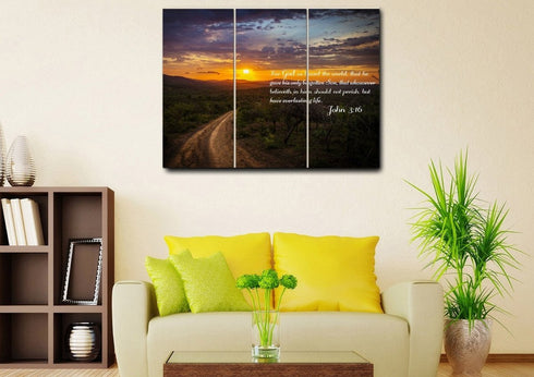 John 3:16 KJV #20 Bible Verse Canvas Wall Art