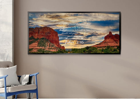 John 3:16 KJV #21 Bible Verse Canvas Wall Art