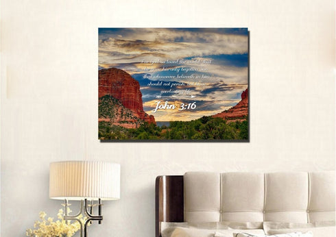 John 3:16 KJV #21 Bible Verse Canvas Wall Art
