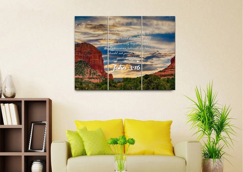 John 3:16 KJV #21 Bible Verse Canvas Wall Art